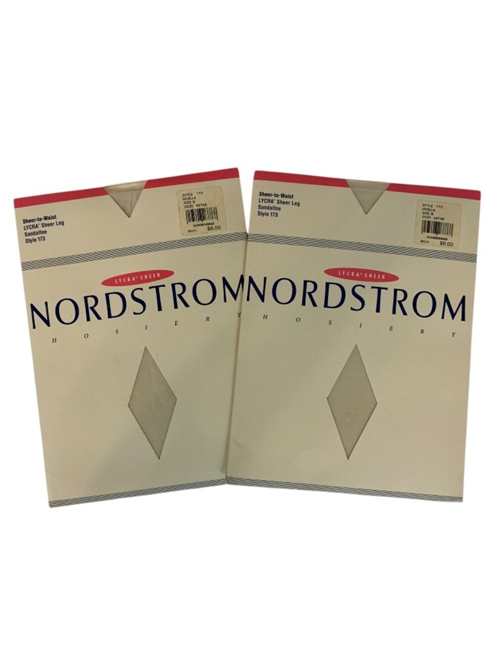 Nordstrom Sheer Pantyhose 2 Pair Size B Medium Vanilla Ivory Sandalfoot 173